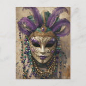 Mardi Gras  Maskerkralen Briefkaart (Voorkant)