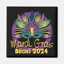 Mardi Gras Maskermagneet - 2024 - Biloxi, MS Magneet