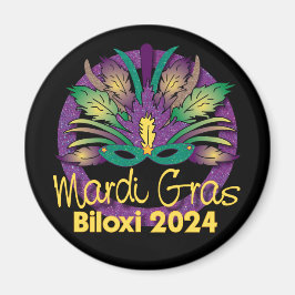 Mardi Gras Maskermagneet - 2024 - Biloxi, MS Magneet