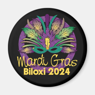 Mardi Gras Maskermagneet - 2024 - Biloxi, MS Magneet