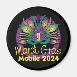 Mardi Gras Maskermagneet - 2024 - Mobiel, NL Magneet