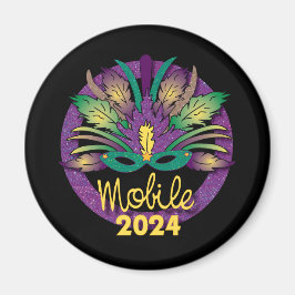 Mardi Gras Maskermagneet - 2024 - Mobiel, NL Magneet