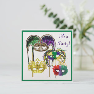 Mardi Gras Maskers 1 Kaart