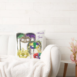 Mardi Gras Maskers 1 Kussen