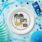 Mardi Gras Maskers 1 Papieren Bordje (Feest)