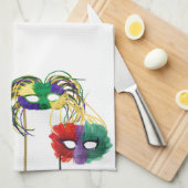 Mardi Gras Maskers 1 Theedoek (Quarter Fold)