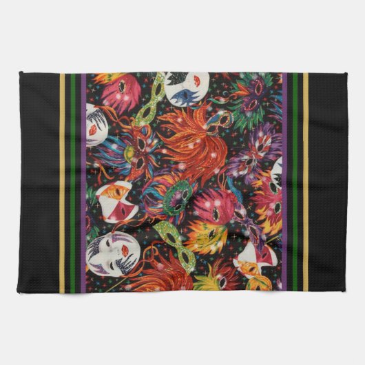 Mardi Gras Maskers 2 Theedoek (Horizontaal)