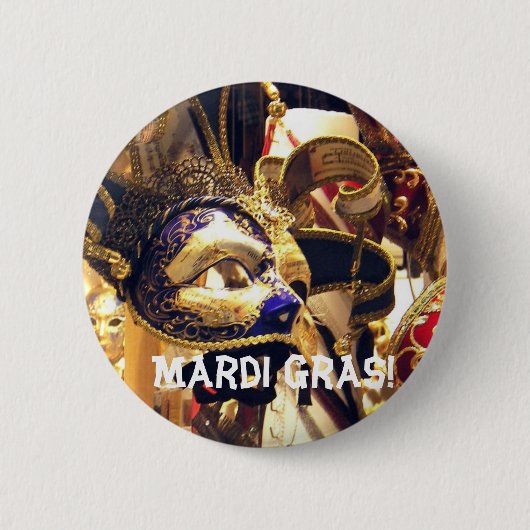 Mardi Gras Maskers Button (Voorkant)