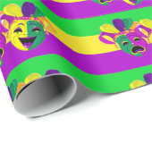 Mardi Gras Maskers Comedy Tragedy Wrapping Paper Cadeaupapier (Rol Hoek)