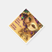 Mardi Gras Maskers en kralen Papieren servetten (Hoek)