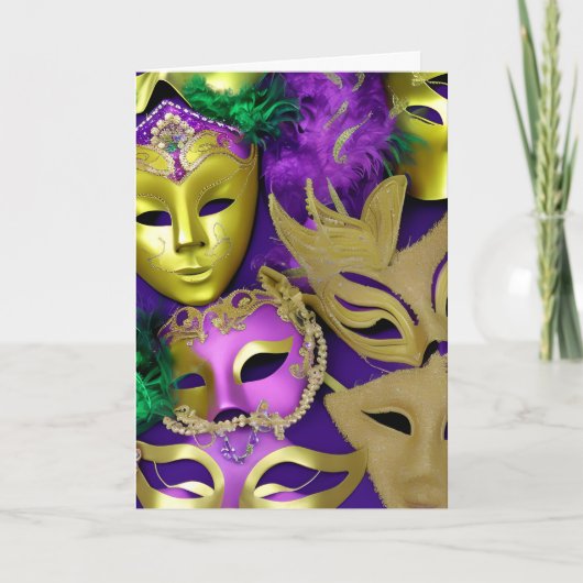 Mardi Gras Maskers Klaar om te feesten? Kaart (Voorkant)