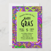 Mardi Gras Maskers Kleurrijke Martini Save the Dat Kaart (Achterkant)