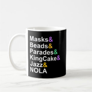 mardi gras maskers kralen parades kingcake jazz no koffiemok
