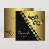Mardi Gras-maskers Maskerade-feest Uitnodiging Mas (Voorkant / Achterkant)