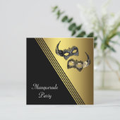 Mardi Gras Maskers Maskerade Party Uitnodigingen M (Staand voorkant)