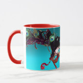 MARDI GRAS-MASKERS MET EDELGESTEENTEN  Blauwe edel Mok (Links)