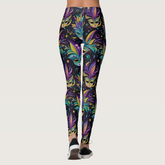 Mardi Gras Maskers patroon Leggings (Achterkant)