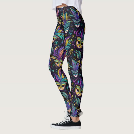 Mardi Gras Maskers patroon Leggings (Links)