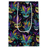 Mardi Gras Maskers patroon Medium Cadeauzakje (Achterkant)