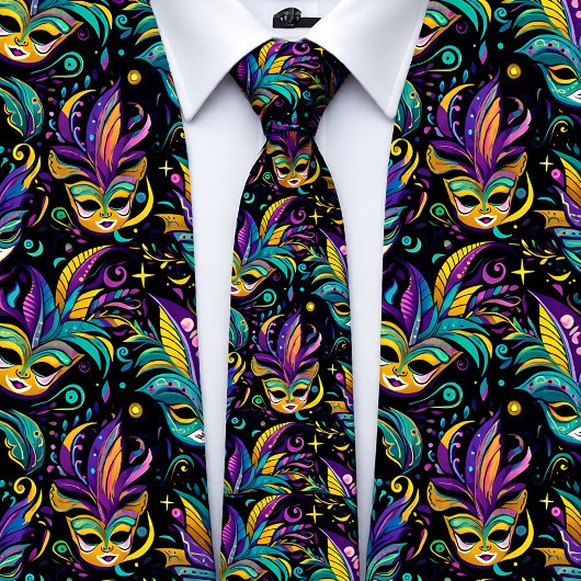 Mardi Gras Maskers patroon Stropdas