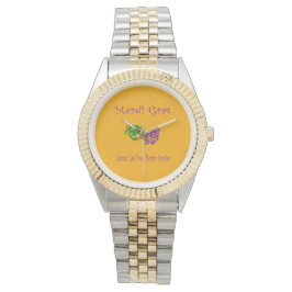 Mardi Gras Maskers Rouler Horloge