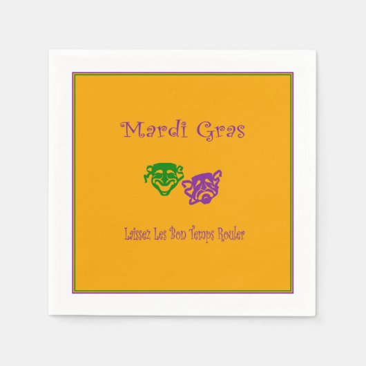 Mardi Gras Maskers Rouler Servetten (Voorkant)
