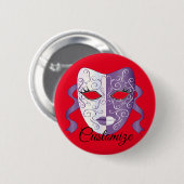 mardi gras maskers Thunder_Cove Ronde Button 5,7 Cm (Voorkant /achterkant)