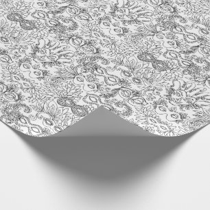 Mardi Gras maskers zwart wit kleur uw eigen modern Cadeaupapier