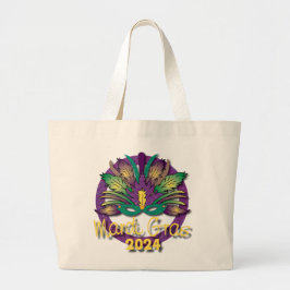 Mardi Gras Maskerzak 2024 Grote Tote Bag
