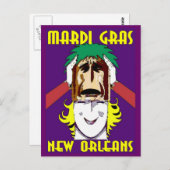 Mardi Gras Masking Briefkaart (Voorkant / Achterkant)