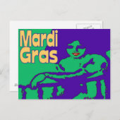 Mardi Gras Masking Briefkaart (Voorkant / Achterkant)