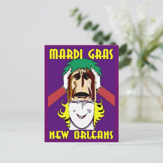 Mardi Gras Masking Briefkaart (Staand voorkant)