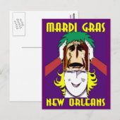 Mardi Gras Masking Briefkaart (Voorkant / Achterkant)