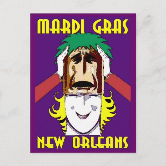 Mardi Gras Masking Briefkaart (Voorkant)