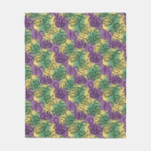 Mardi Gras Masks and Beads Doodle Art Style Fleece Deken (Voorkant)
