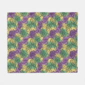 Mardi Gras Masks and Beads Doodle Art Style Fleece Deken (Voorkant (Horizontaal))