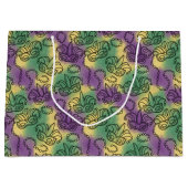 Mardi Gras Masks and Beads Doodle Art Style Groot Cadeauzakje (Voorkant)