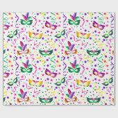 Mardi Gras Masks Cadeaupapier (Vlak)