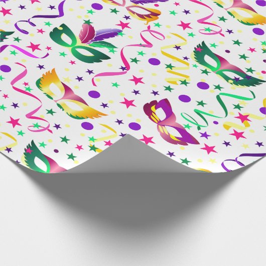 Mardi Gras Masks Cadeaupapier (Hoek)