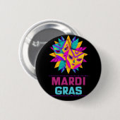 Mardi Gras Masks Celebration Button (Voorkant /achterkant)