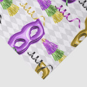 Mardi Gras Masks Groen Paarse Goud Geel Tissuepapier (Detail)