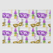 Mardi Gras Masks Groen Paarse Goud Geel Tissuepapier (Voorkant)