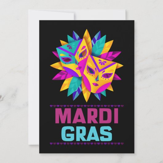 Mardi Gras Masks Vakantie Kaart (Voorkant)