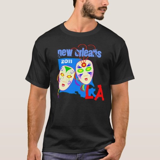 Mardi Gras Masparty Louisiana LA New Orleans T-shirt (Voorkant)