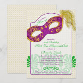 Mardi Gras Masquerade Bal 50ste verjaardag Kaart (Voorkant / Achterkant)