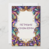 Mardi Gras Masquerade Bal Vet Dinsdag Viering Kaart (Achterkant)