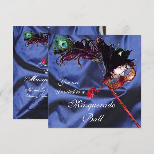 MARDI GRAS MASQUERADE BALL blue Kaart (Voorkant / Achterkant)