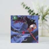 MARDI GRAS MASQUERADE BALL blue Kaart (Staand voorkant)