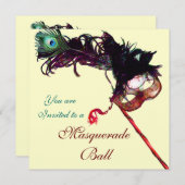 MARDI GRAS MASQUERADE BALL Gold Metallic Kaart (Voorkant / Achterkant)