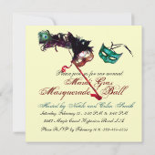 MARDI GRAS MASQUERADE BALL Gold Metallic Kaart (Achterkant)